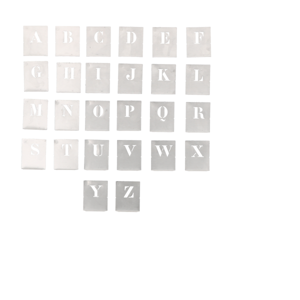 Alphabet à pocher - écriture capitale - hauteur 20 mm